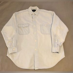 Vintage Ralph Lauren Polo Sport Men’s Button Down Light Wash Jean Shirt Size S